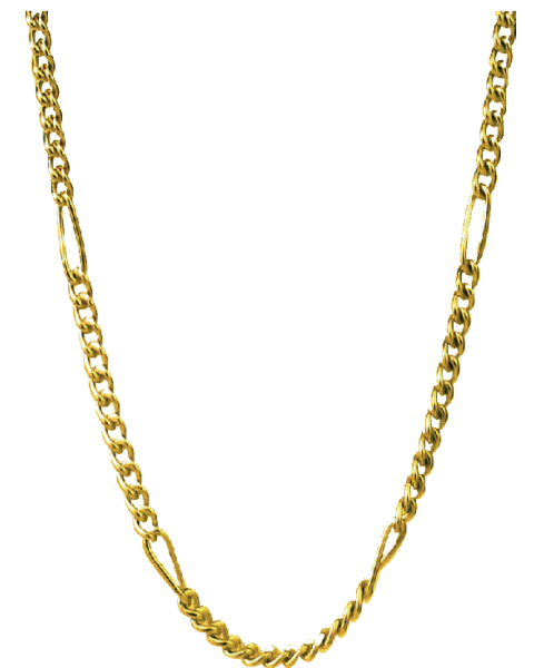 Polished yellow gold-plated chain