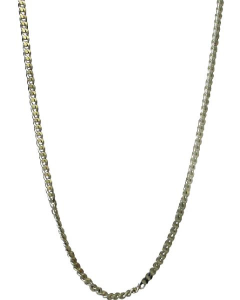 Polished rhodium-plated chain  
